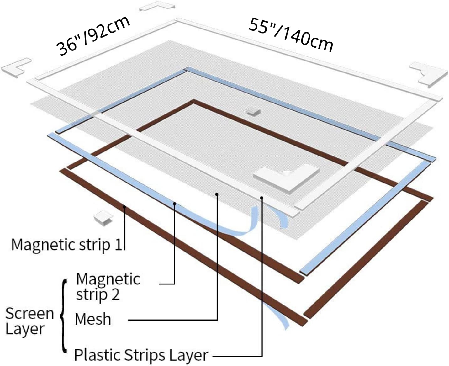 Complete magnetic window screen kit